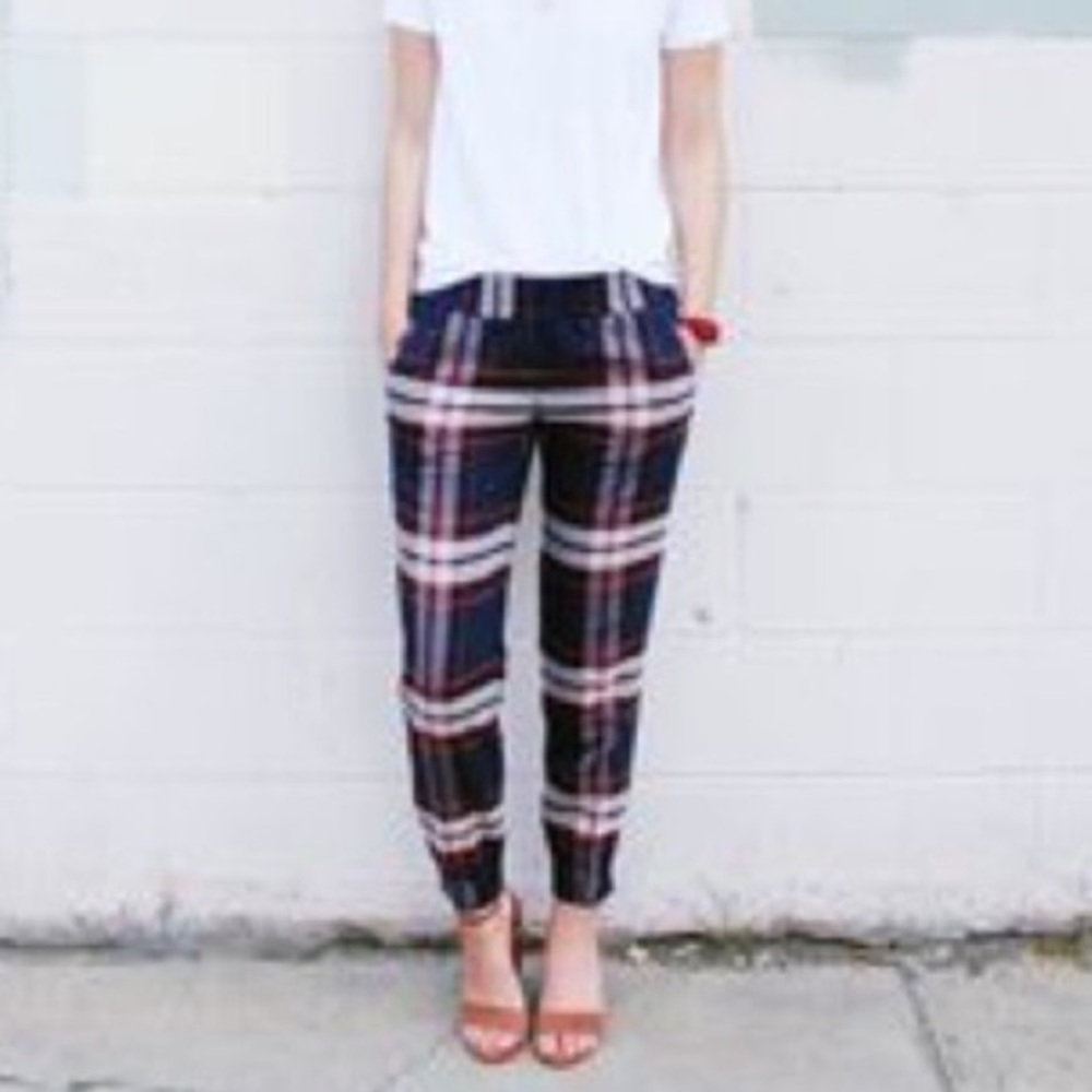 Ann Taylor Loft Plaid Joggers